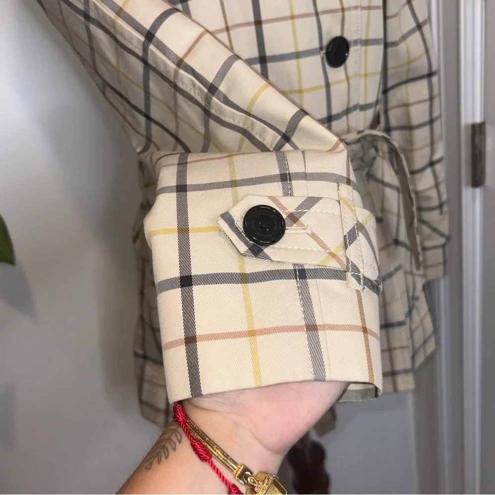 COACH Tattersall Short Trench Coat - Picture 2 of 10